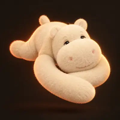 Hollis the Hippo, a soft plush companion, approximately 60–65 cm