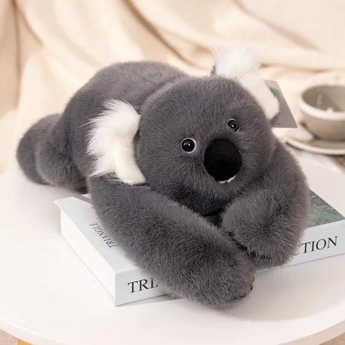 Hazel the Koala, a grey plush koala with white ears, Hearth & Hush